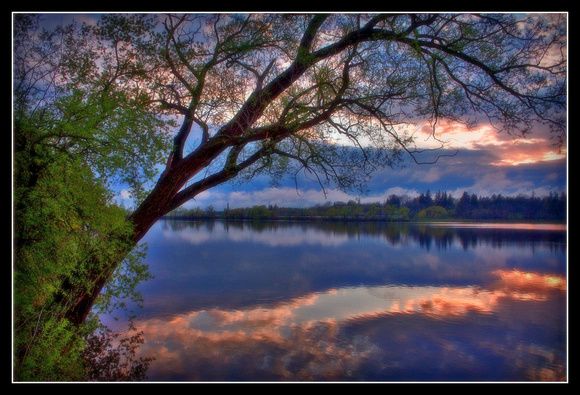 more speed river at dusk